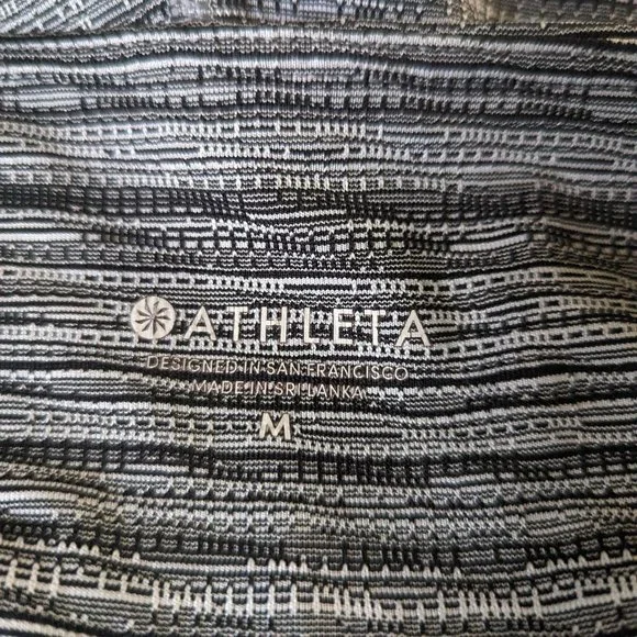 Athleta 7/8 Leggings Striped With Pockets Black and Gray Size M - Picture 8 of 10